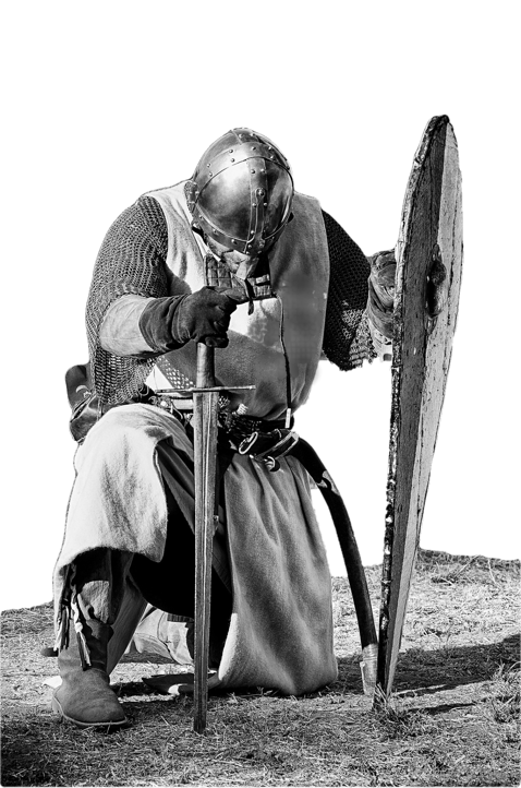 Knight kneeling